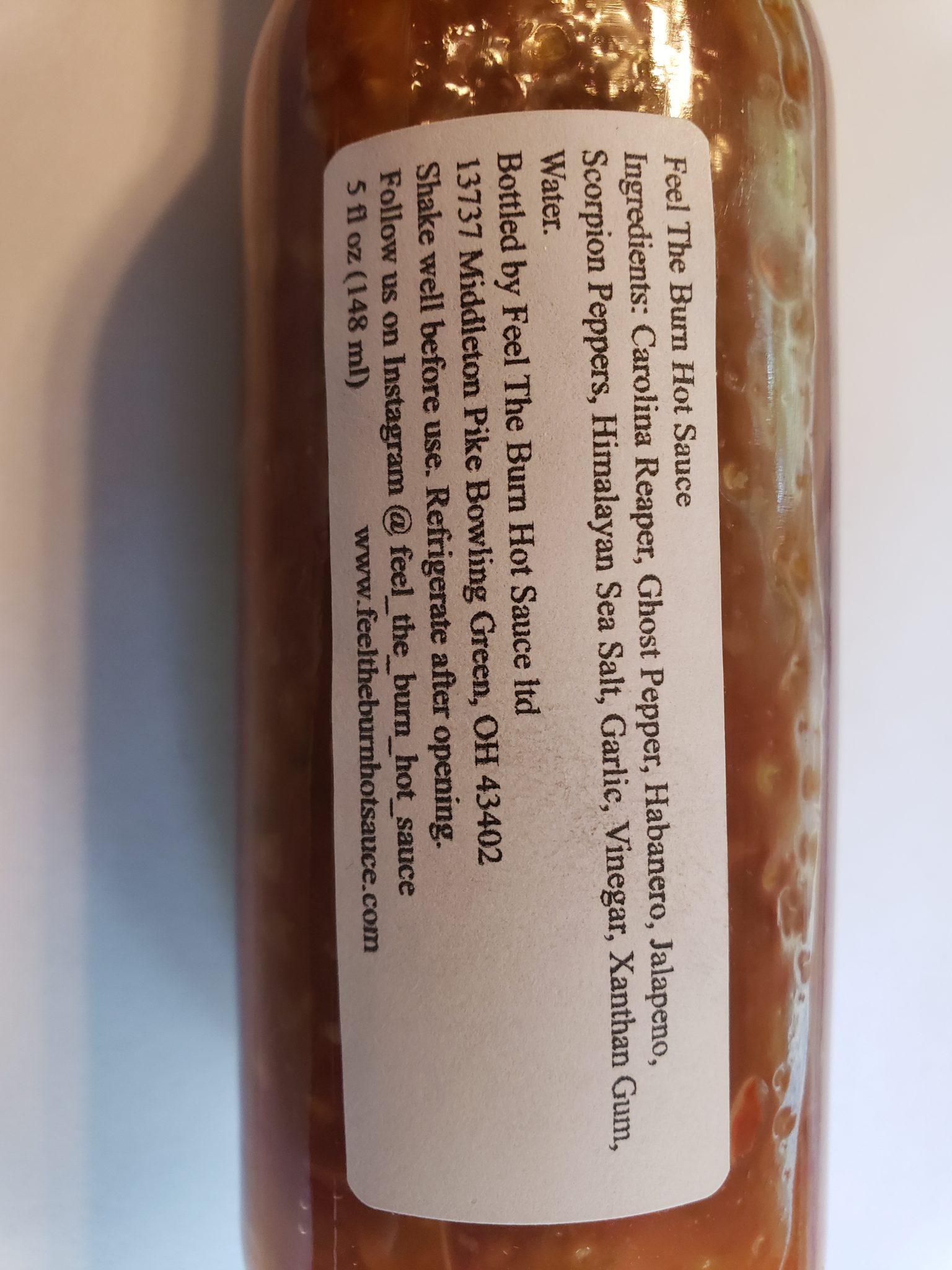 Feel The Burn Original Hot Sauce Feel The Burn Hot Sauce